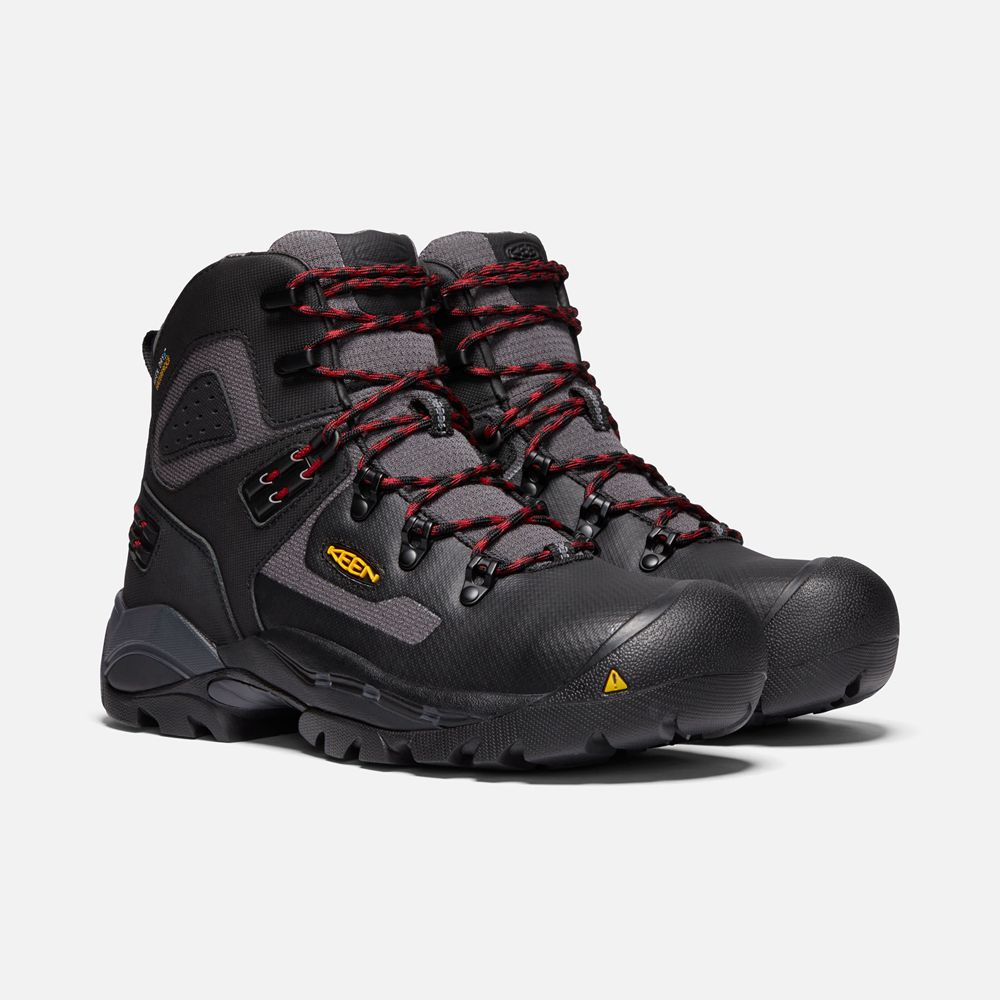 Botas de Trabajo Keen Mexico Negros - Hombre St. Paul 6\" Wp (Carbon-Fiber Toe) - YG4386591